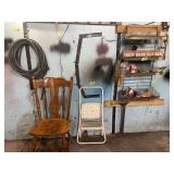 Shop Contents Lot with Hardware, Lighting, Hose, and Seating