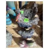Assorted Rooster and Hen Statues Lot of 4