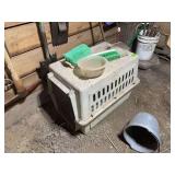 Petmate Pet Porter Hard Plastic Animal Carrier with Brushes and Bowl