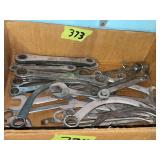 Box of Assorted Wrenches and Hand Tools