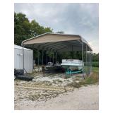 Large Metal Carport and Boat Shelter Structure