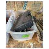 Assorted Tools and Plastic Storage Bin Lot