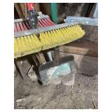 Assorted Brooms, Shovel, and Long Handle Tools Lot