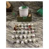 Large Collection of Decorative Thimbles in Assorted Materials and Designs with Display Container