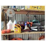 Assorted Shop Tools, Hardware, and Automotive Supplies Lot
