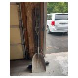 Aluminum Scoop Shovel and Push Broom Lot