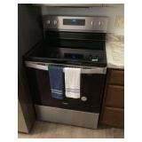 Whirlpool Stainless Steel and Black Electric Range with Glass Cooktop