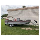Powerboat with Trailer and Outboard Motor