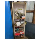 Assorted Cabinet Contents with Door Knobs and Hardware