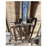 Metal Pitchfork with Blue Painted Handle and D-Grip