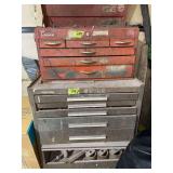Century Tool Box Stacked on Kennedy Rolling Cabinet with Tools