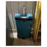 Blue Plastic Rolling Tote with Handle