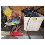 Assorted Shop Tools, LED Work Light, and Hardware Lot