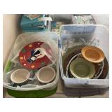 Lot of Assorted Dinnerware, Trays, Glassware, and Seasonal Plates