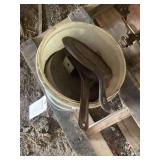 Bucket of Assorted Cast Iron Cookware Pieces