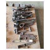 Assorted Lot of Metal Hardware, Bolts, Hinges, and Fasteners