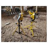 Smart Electrician Twin Head Work Lights with Tripod Stands - Lot of 2