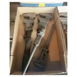 Assorted Adjustable Monkey and Pipe Wrenches, Lot of Three