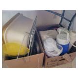 Box Lot of Kitchenware, Popeil Products, and Insulated Beverage Dispensers