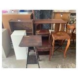Assorted Wooden Occasional Tables and Shelving Units