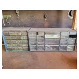 Two Assorted Multi-Drawer Hardware Storage Cabinets with Fasteners and Small Parts