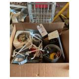 Assorted Hardware, Tools, and License Plates Lot