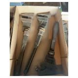 Assorted Metal Adjustable Monkey Wrenches Set of Three