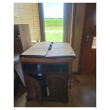 Wooden Media Cabinet, Folding Table Legs, and Stand