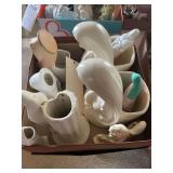 Box Lot of Assorted Ceramic Religious Figurines and Planters