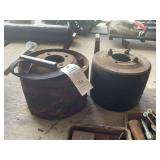 Set of Two Industrial Metal Drums with Bolted Flanges
