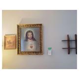 Framed Sacred Heart of Jesus Print with Ornate Gold Frame
