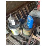 Assorted Automotive Fluids, Jugs, and Metal Container Lot