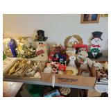 Large Assortment of Holiday and Christmas Decor, Figurines, Ornaments, and Accents