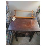 Wooden Two-Tier Side Table and Wooden Quilt Rack Lot