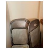 Set of Folding Chairs with Metal Frames and Padded Seats