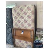 Twin Size Mattress, Box Spring, and Wooden Headboard Set