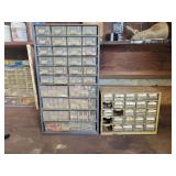 Two Metal Parts Cabinets with Assorted Hardware, Fasteners, and Shop Supplies