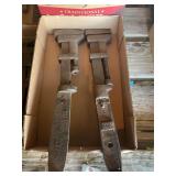Pair of Large Adjustable Metal Clamp Wrenches