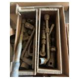 Assorted Hand Tools in Wooden Boxes Including L-Shaped Wrenches and Sockets