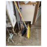Assorted Brooms, Mops, and Dustpan Lot