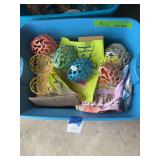 Assorted Easter Decor Lot with Metal Filigree Eggs and Linens