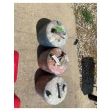 Lot of Three Metal Fuel Cans in Various Colors