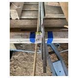 Lot of Threaded Metal Rods and Wooden Dowel