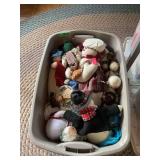 Assorted Snowman Holiday Decor and Plush Lot in Storage Tote