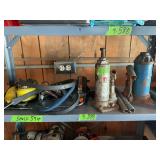 Assorted Hydraulic Bottle Jacks and Garage Equipment Lot