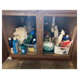 Assorted Household Cleaning Supplies and Under-Sink Storage Lot