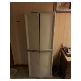Plastic Storage Cabinet with Double Doors and Shelves