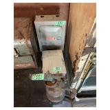 Assorted Industrial Hardware Lot with Sears Fuse Box and Blow Torch