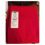 Red Wool Blanket with Black Whipstitch Trim