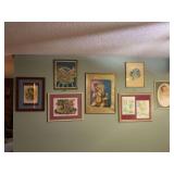 Collection of Framed Children and Baby Prints by Various Artists including Charlotte Becker